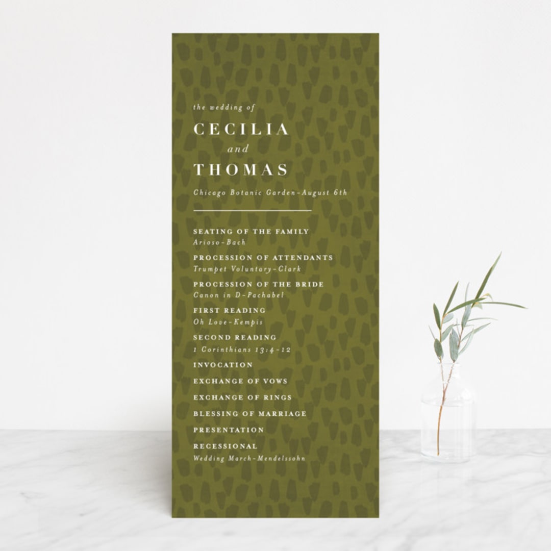 "romance in spring" - Wedding Programs in Olive by Angela Marzuki - Front