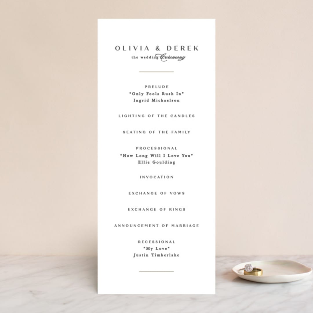 "Photographed" - Wedding Programs in Ecru by Creo Study - Front