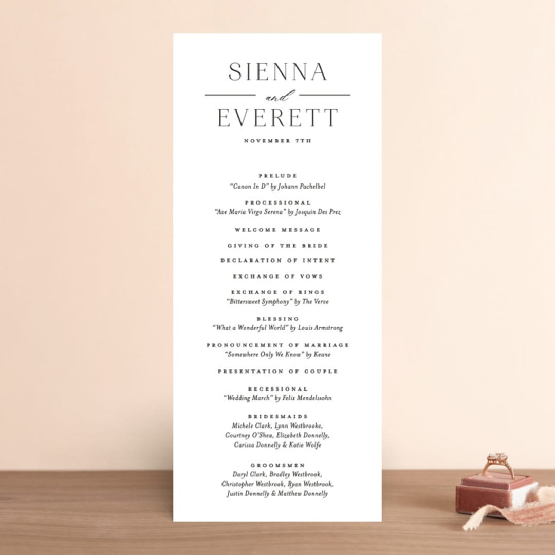 "Sienna" - Wedding Programs in Sugar by Jessica Williams - Front