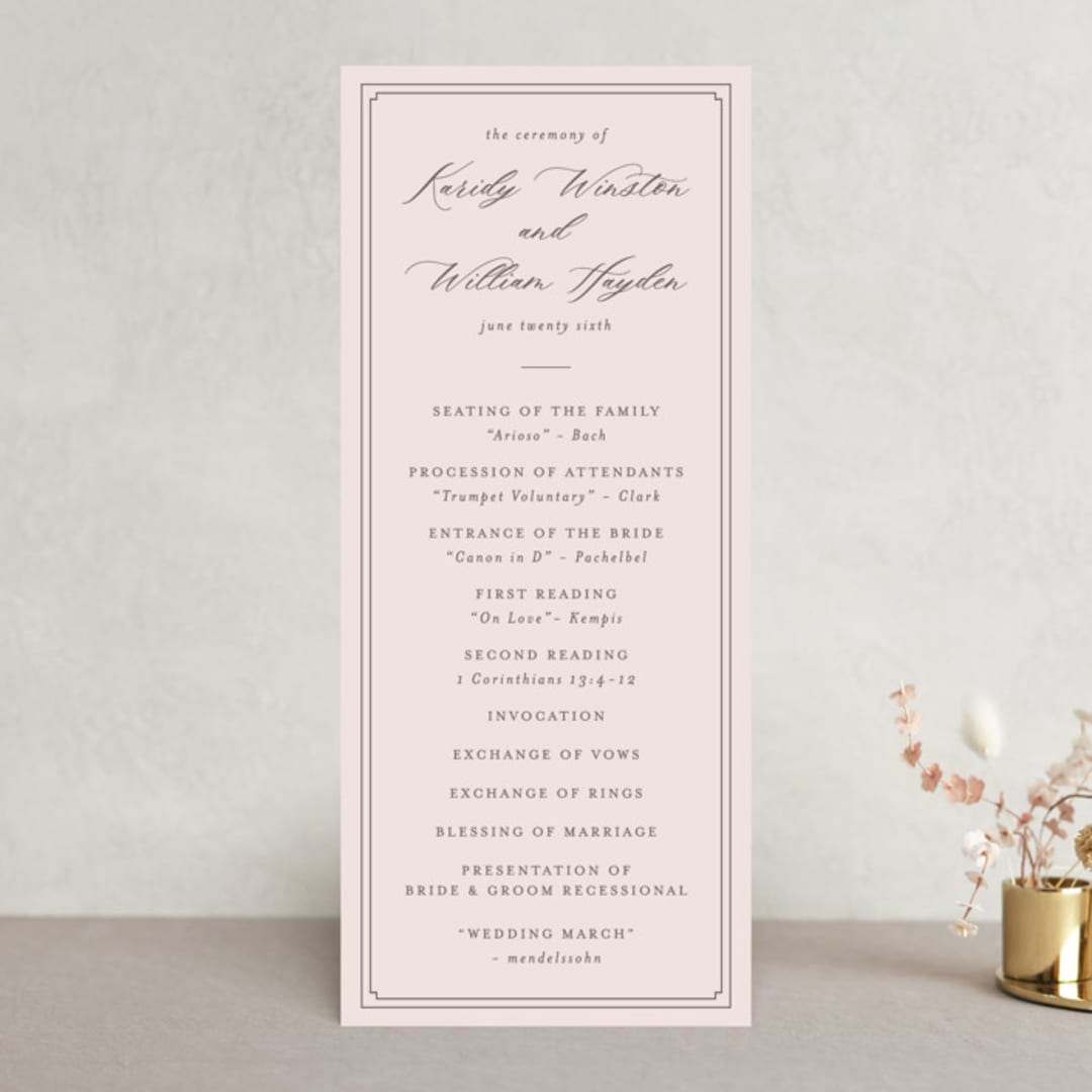 "set in stone" - Wedding Programs in Dusty Rose by Mansi Verma - Front