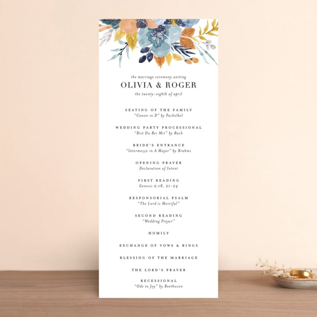 "Daydream" - Wedding Programs in Honey by Beth Schneider - Front