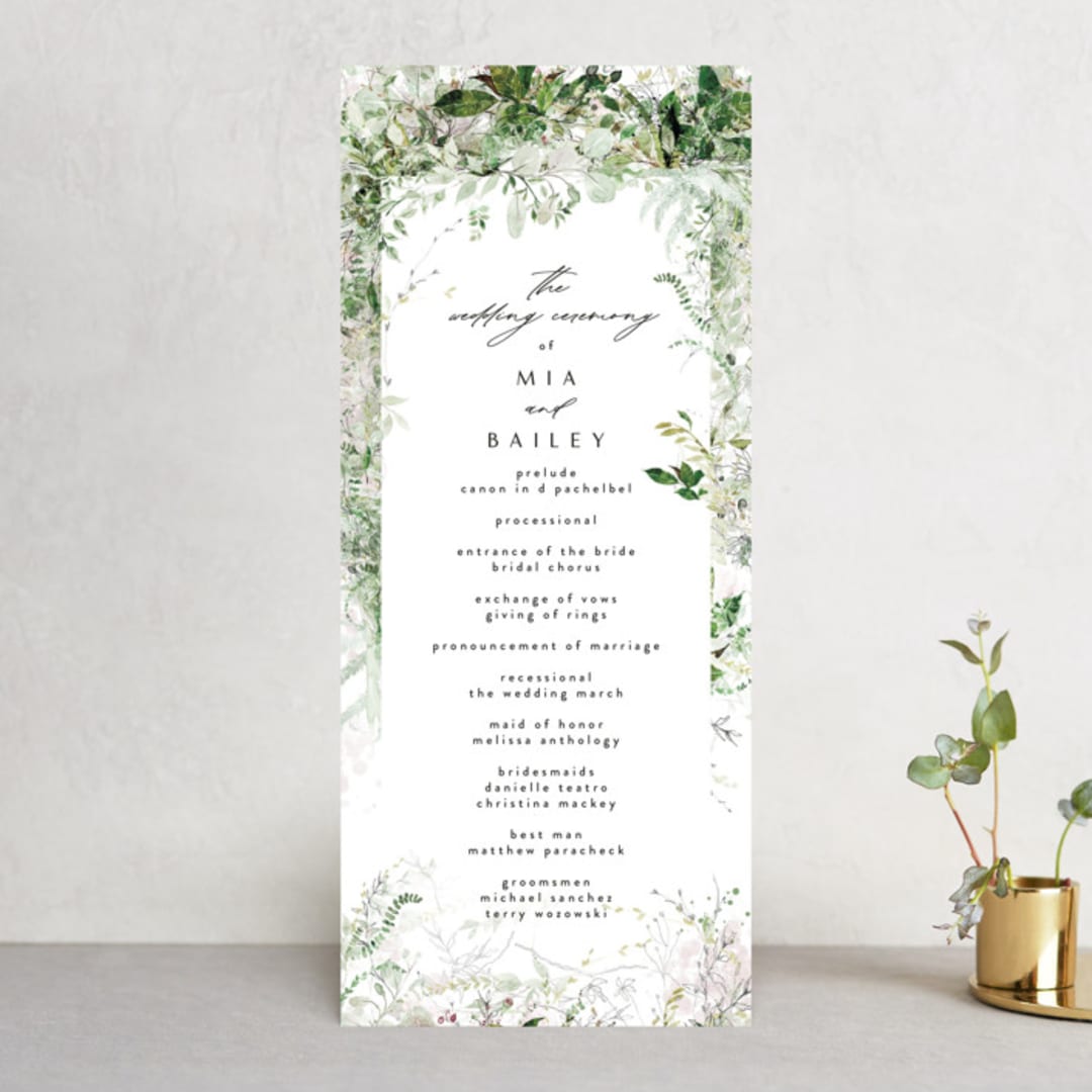 "Lush Greenery" - Wedding Programs in Fresh Green by Phrosné Barwood - Front