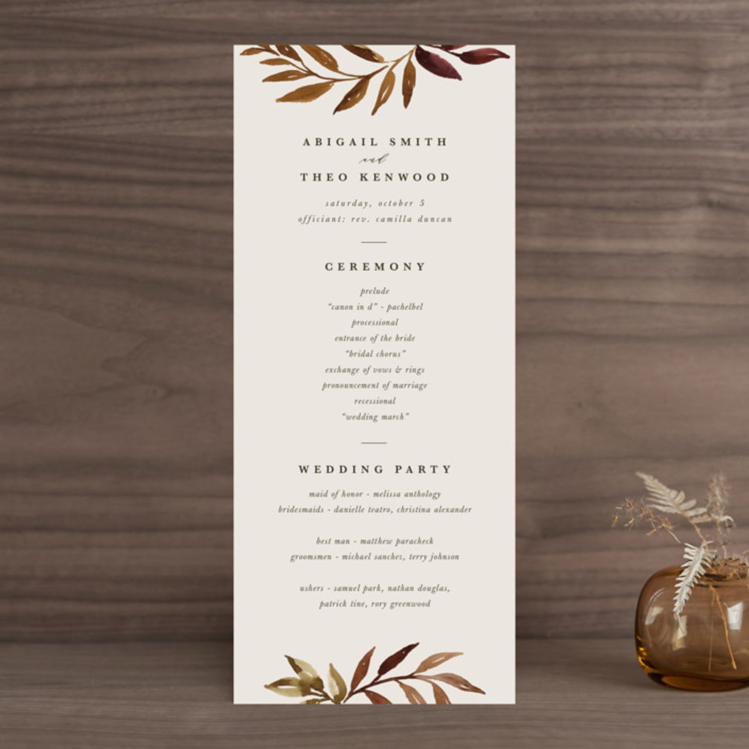 "botanical portrait" - Wedding Programs in Leather by Kate Ahn - Front