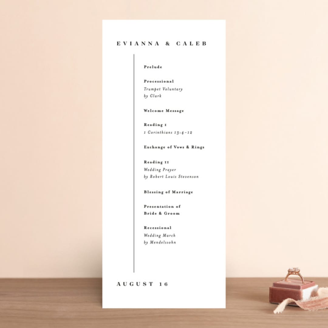 "Aligned" - Wedding Programs in Pearl by Michelle Taylor - Front