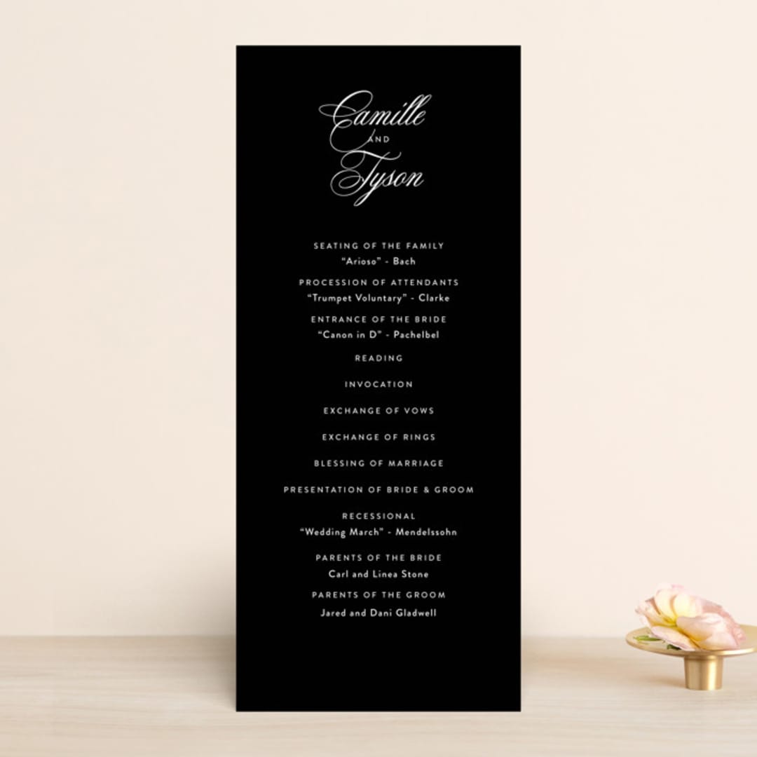 "our moment" - Wedding Programs in Tuxedo by Jill Means - Front