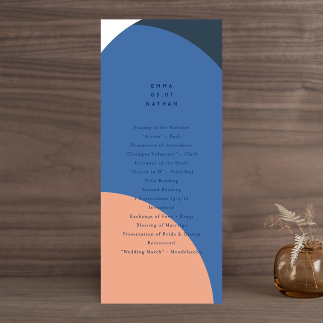 "Color Arch" - Wedding Programs in Aquatic by Baumbirdy - Front