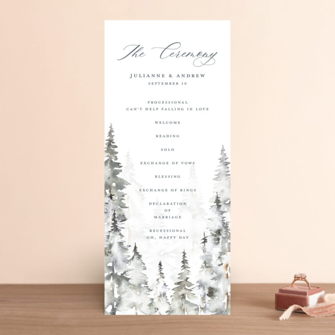 "Grand Escape" - Wedding Programs in Stone by Petra Kern - Front