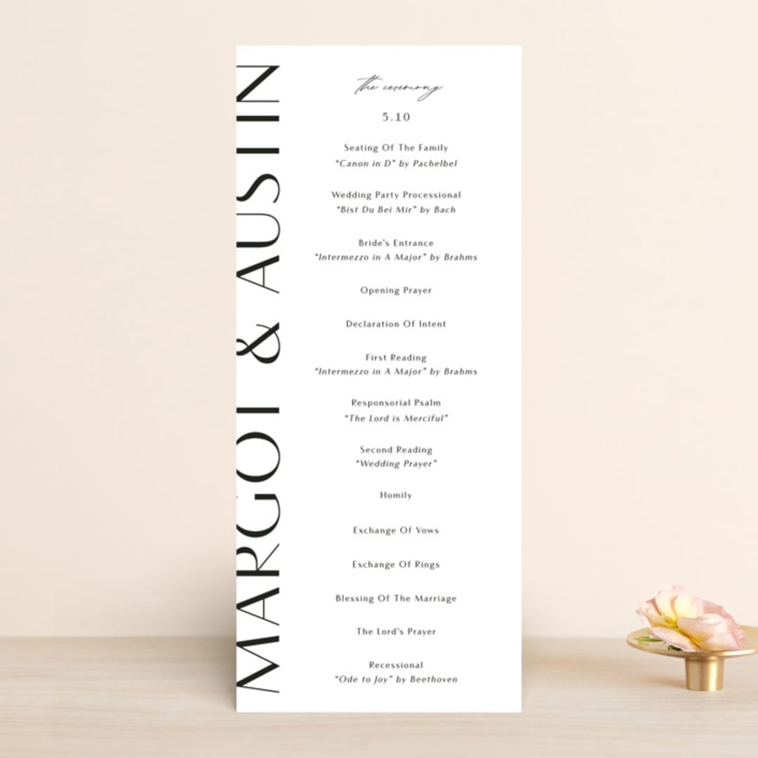 "Margot" - Wedding Programs in Midnight by Lauren Chism - Front