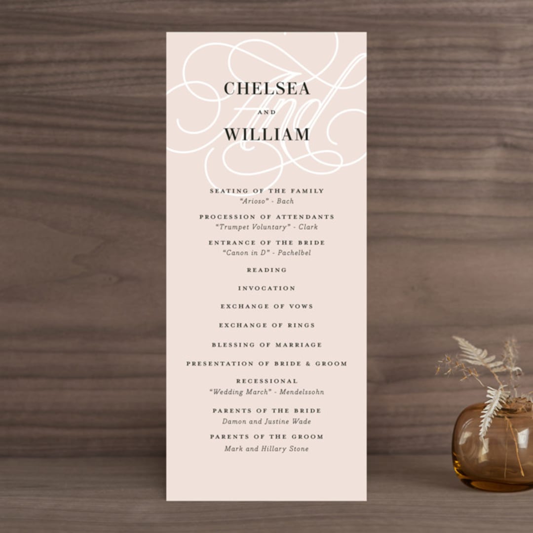 "AND" - Wedding Programs in Sunkissed by Jill Means - Front