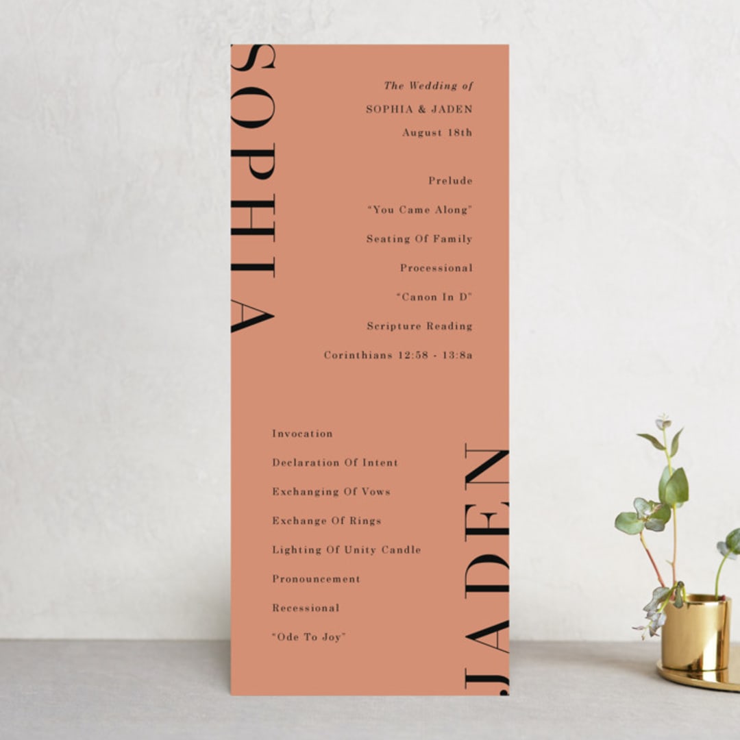 "Magazine Serif" - Wedding Programs in Sand Dunes by Elly - Front