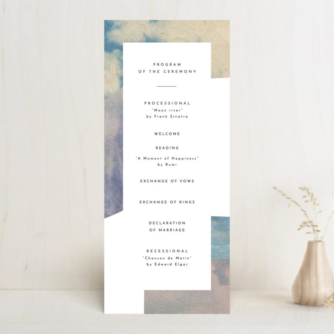 "sky poetry" - Wedding Programs in Daylight by Sumak Studio - Front