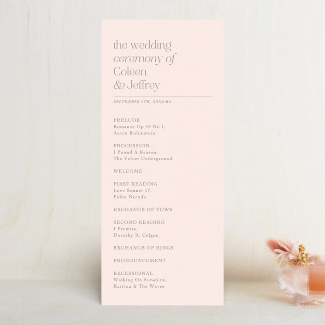 "legacy" - Wedding Programs in Pebble by Leia Matt - Front