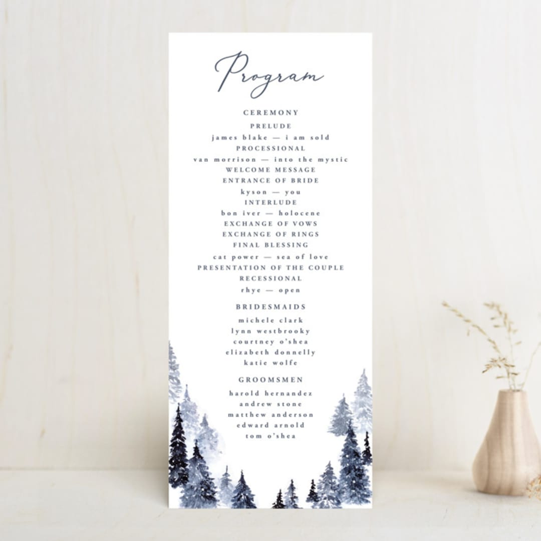 "Let it Snow" - Wedding Programs in Celestial by Anastasia Makarova - Front