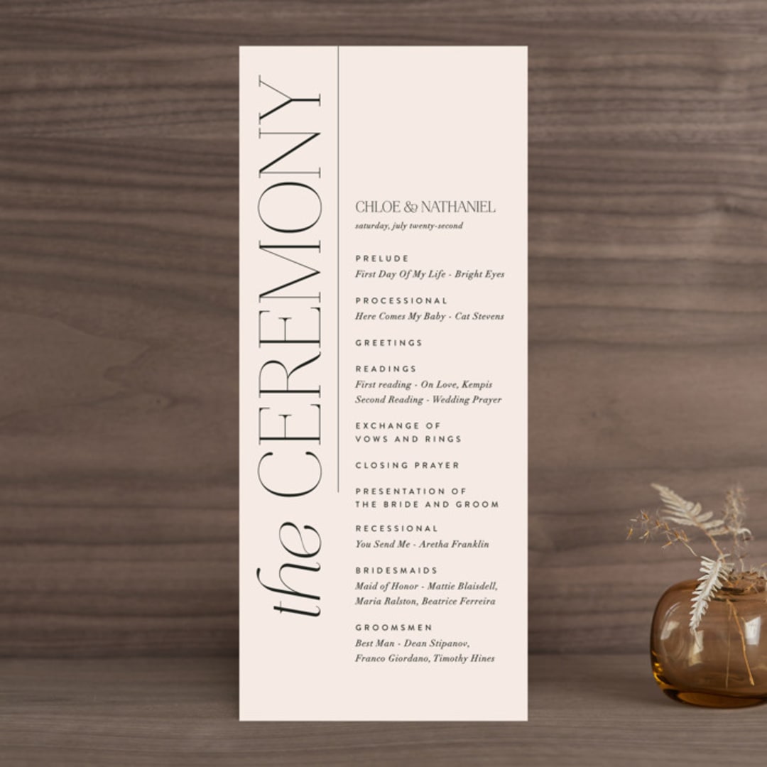 "Landscape" - Wedding Programs in Champagne by Kelly Schmidt - Front