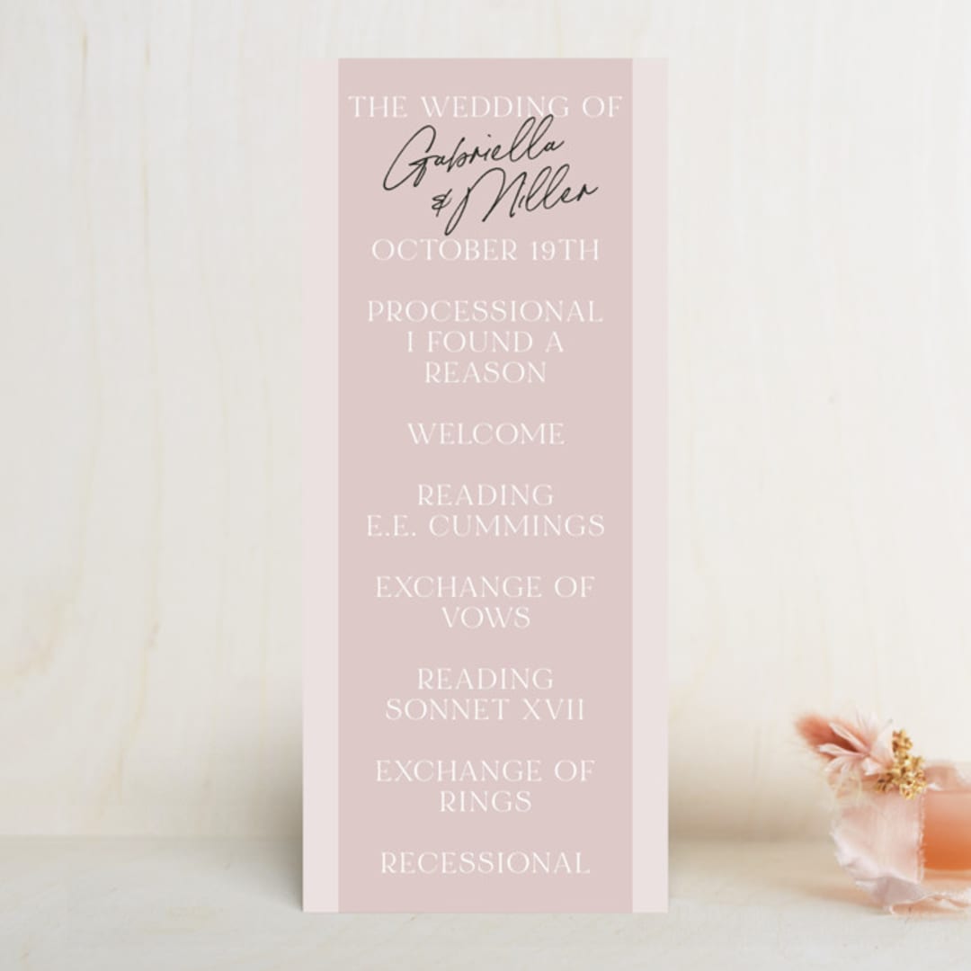 "Marry You" - Wedding Programs in Blush by Design Lotus - Front