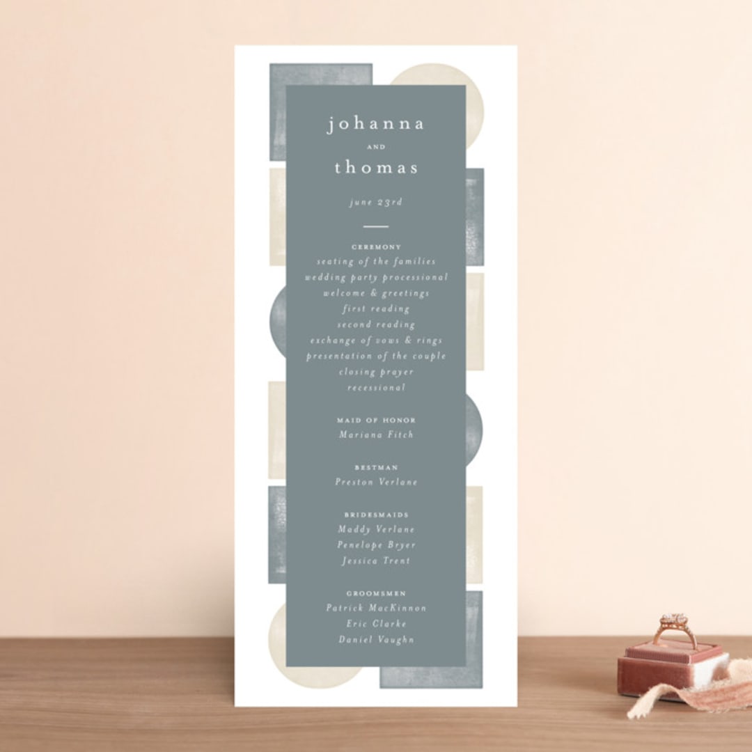 "Abstract Shapes" - Wedding Programs in Vineyard by Paden Gillette - Front