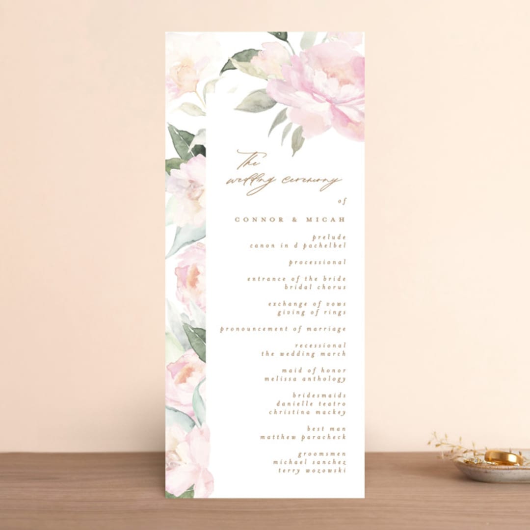 "beautiful peonies" - Wedding Programs in Spring by Phrosné Barwood - Front
