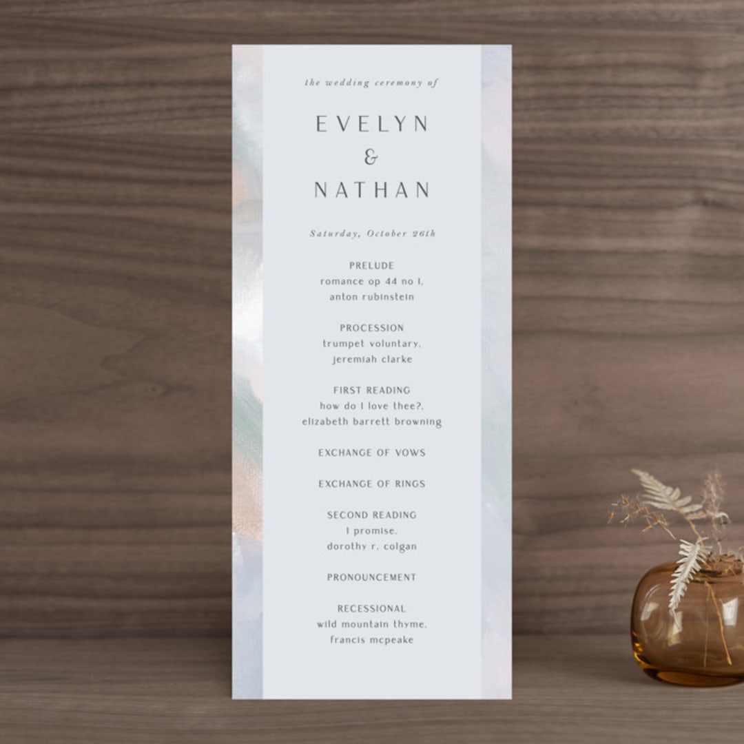 "Evelyn" - Wedding Programs in Capri by Nicole Walsh - Front