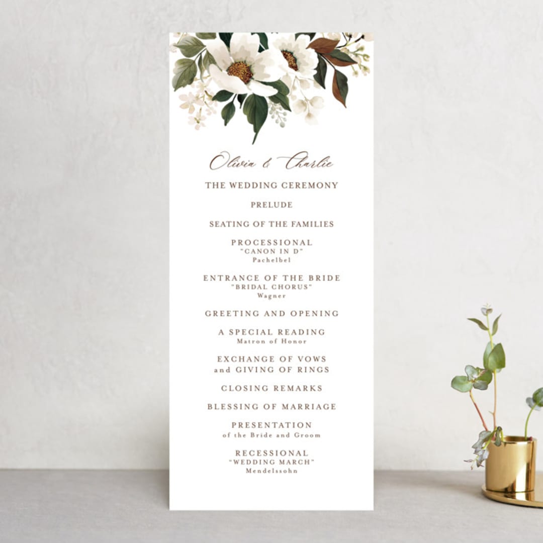 "A Garden Wedding" - Wedding Programs in Magnolia by Chris Griffith - Front