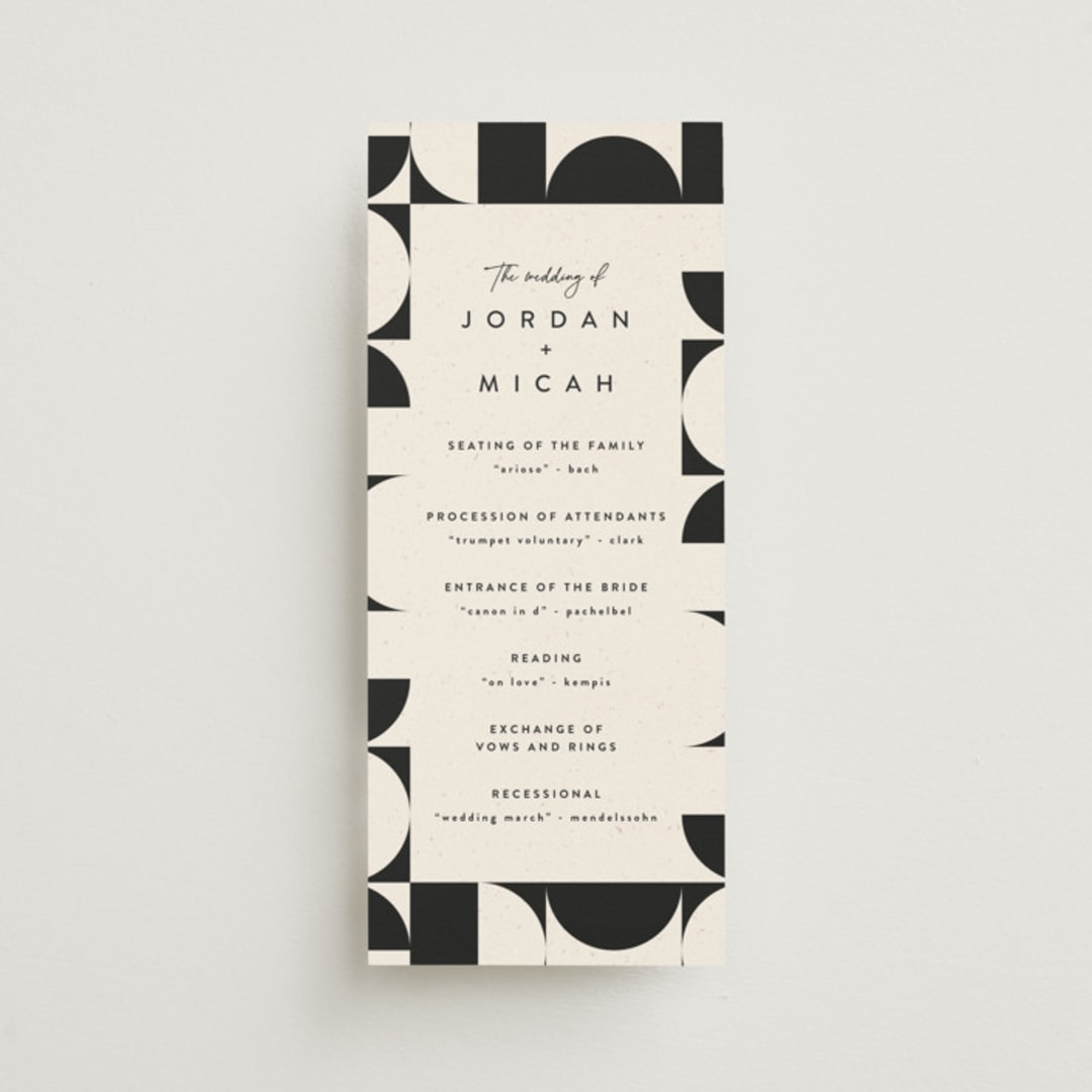 "Kenai" - Wedding Programs in Shadow by Carly Reed Walker - Front