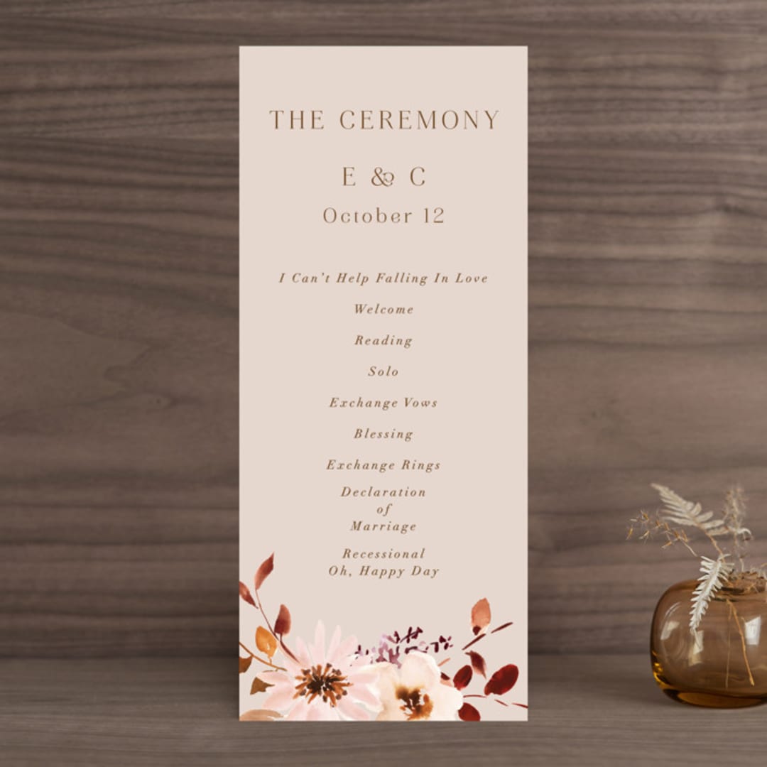 "Love Garden" - Wedding Programs in Potpourri by Petra Kern - Front