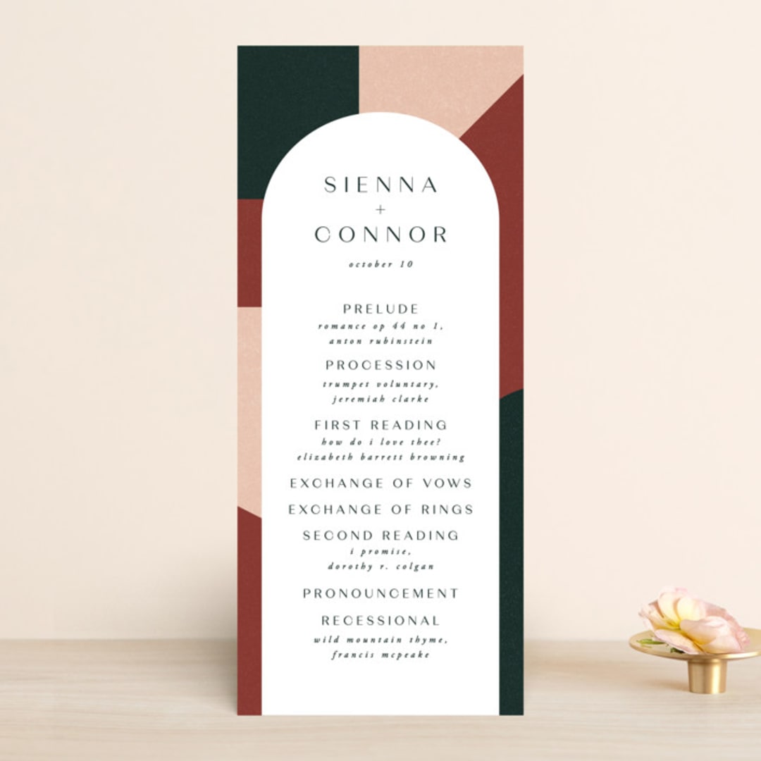 "archway" - Wedding Programs in Forest by Jen Banks - Front