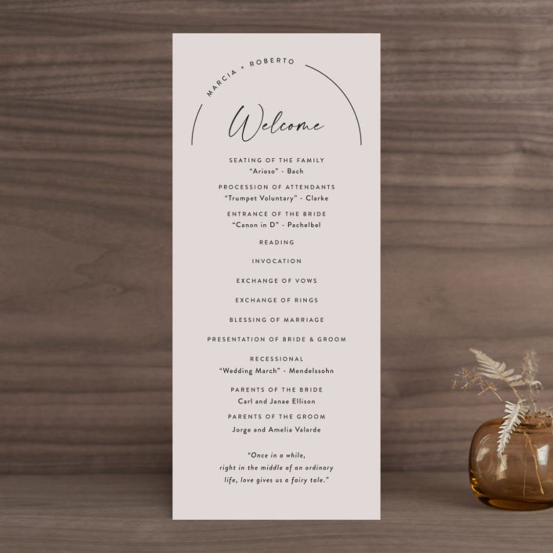 "Overjoyed" - Wedding Programs in Almond by Jill Means - Front