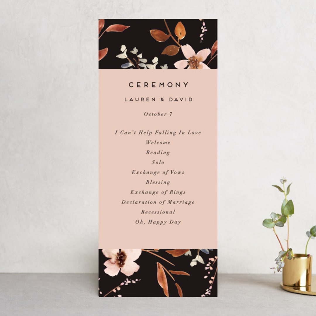 "Silky Way" - Wedding Programs in Midnight by Petra Kern - Front