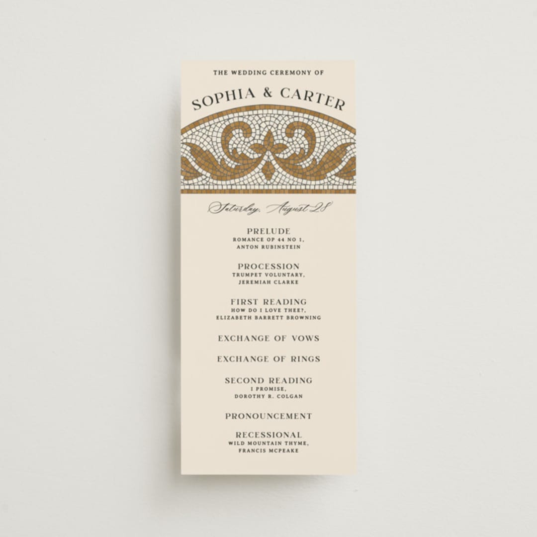 "Floral mosaic" - Wedding Programs in Sand by GeekInk Design - Front