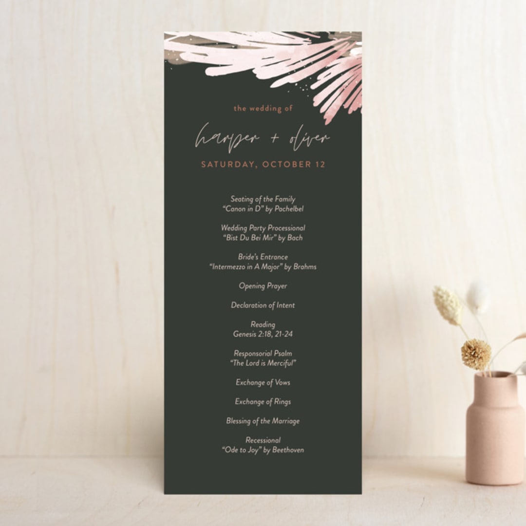 "lush romance" - Wedding Programs in Palm by Robin Ott - Front