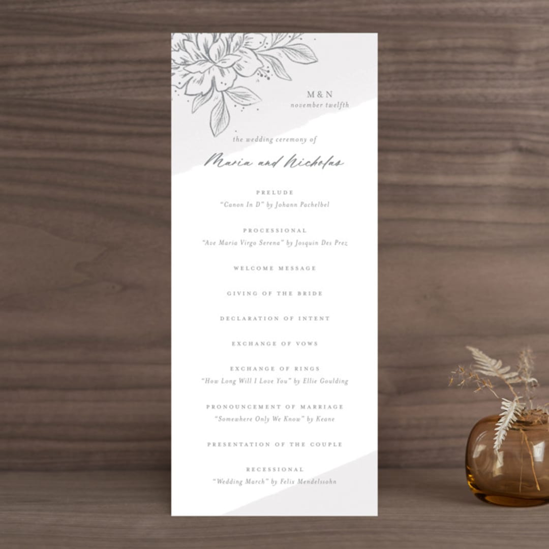 "Loving" - Wedding Programs in Cloudy by Paper Raven Co. - Front
