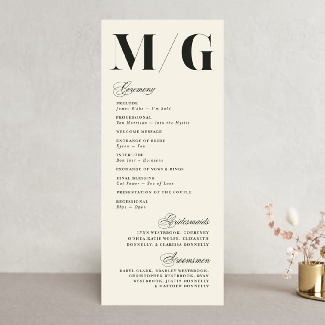 "Big Date" - Wedding Programs in Ivory by Anastasia Makarova - Front