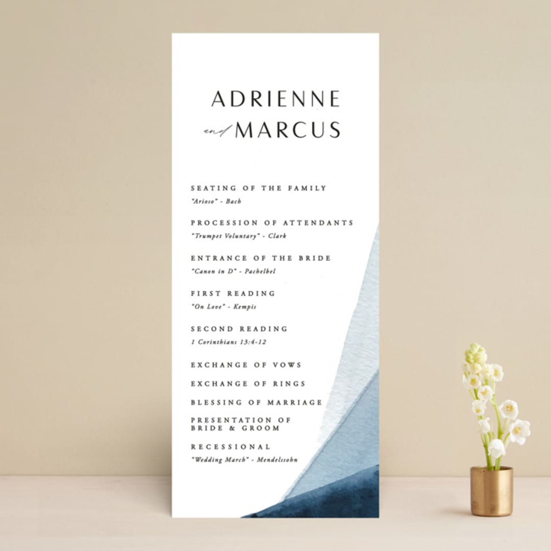 "Trio" - Wedding Programs in Ocean by Erin L. Wilson - Front