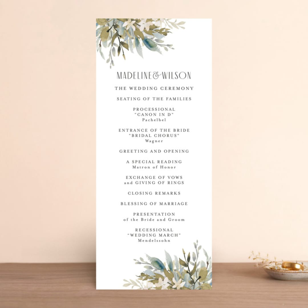 "Wedding Festive" - Wedding Programs in Frost by Chris Griffith - Front