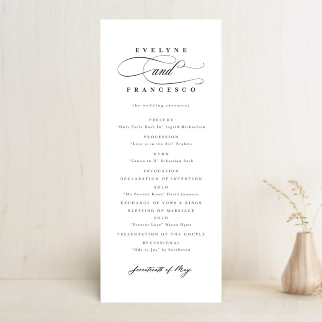 "Blancmange" - Wedding Programs in Frost by chocomocacino - Front