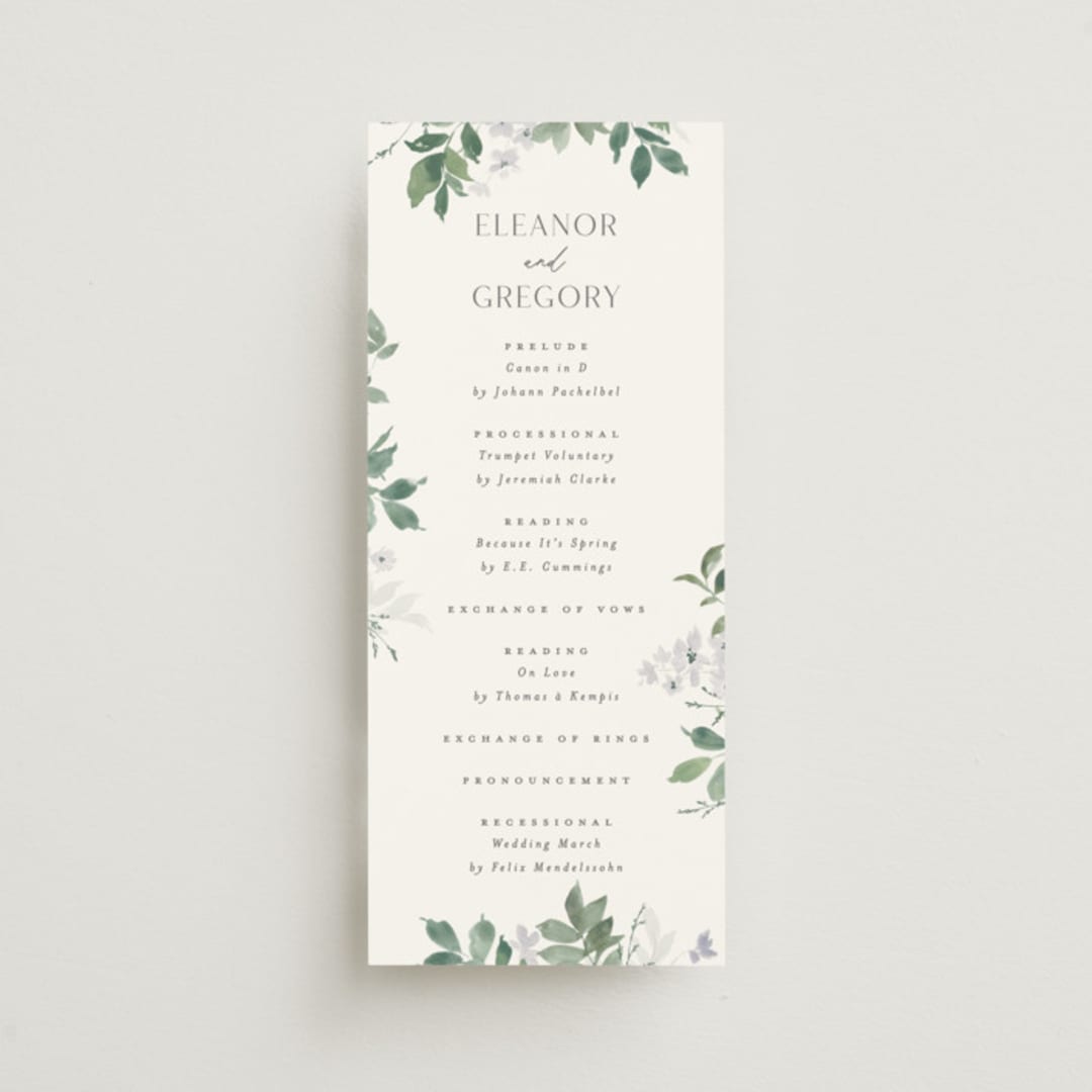 "Grove" - Wedding Programs in Fern by Everett Paper Goods - Front