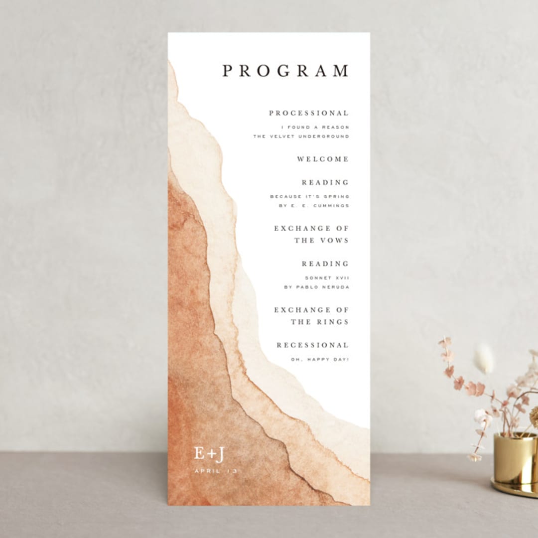 "Watercolor dune" - Wedding Programs in Desert by Yuliya Evseeva - Front