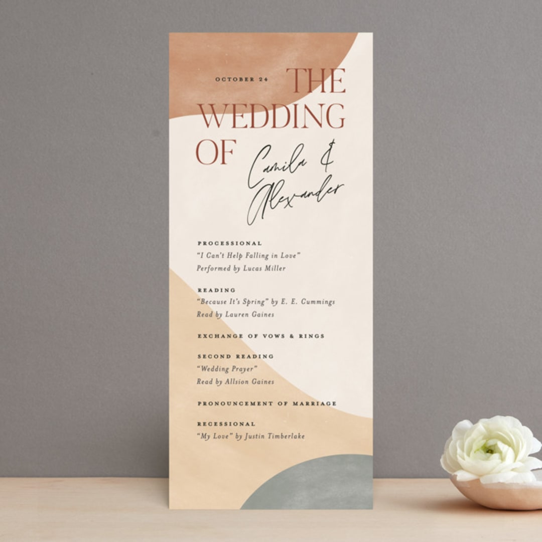 "Surface" - Wedding Programs in West by Pixel and Hank - Front