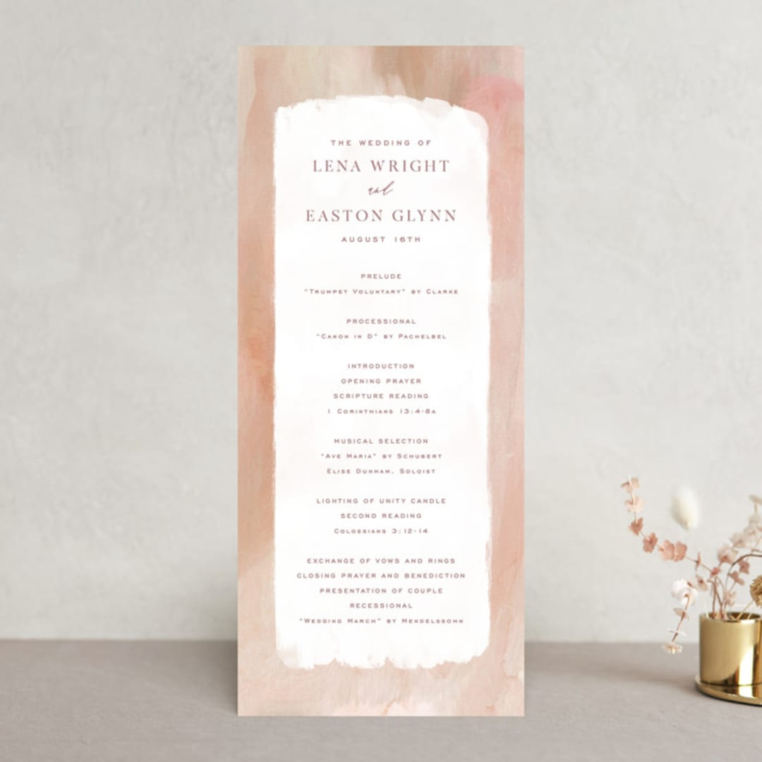 "Magic Hour" - Wedding Programs in Desert Rose by Hooray Creative - Front