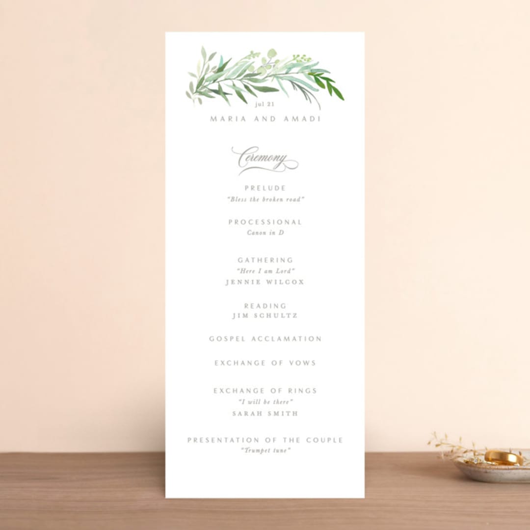 "I do" - Wedding Programs in Fern by Creo Study - Front