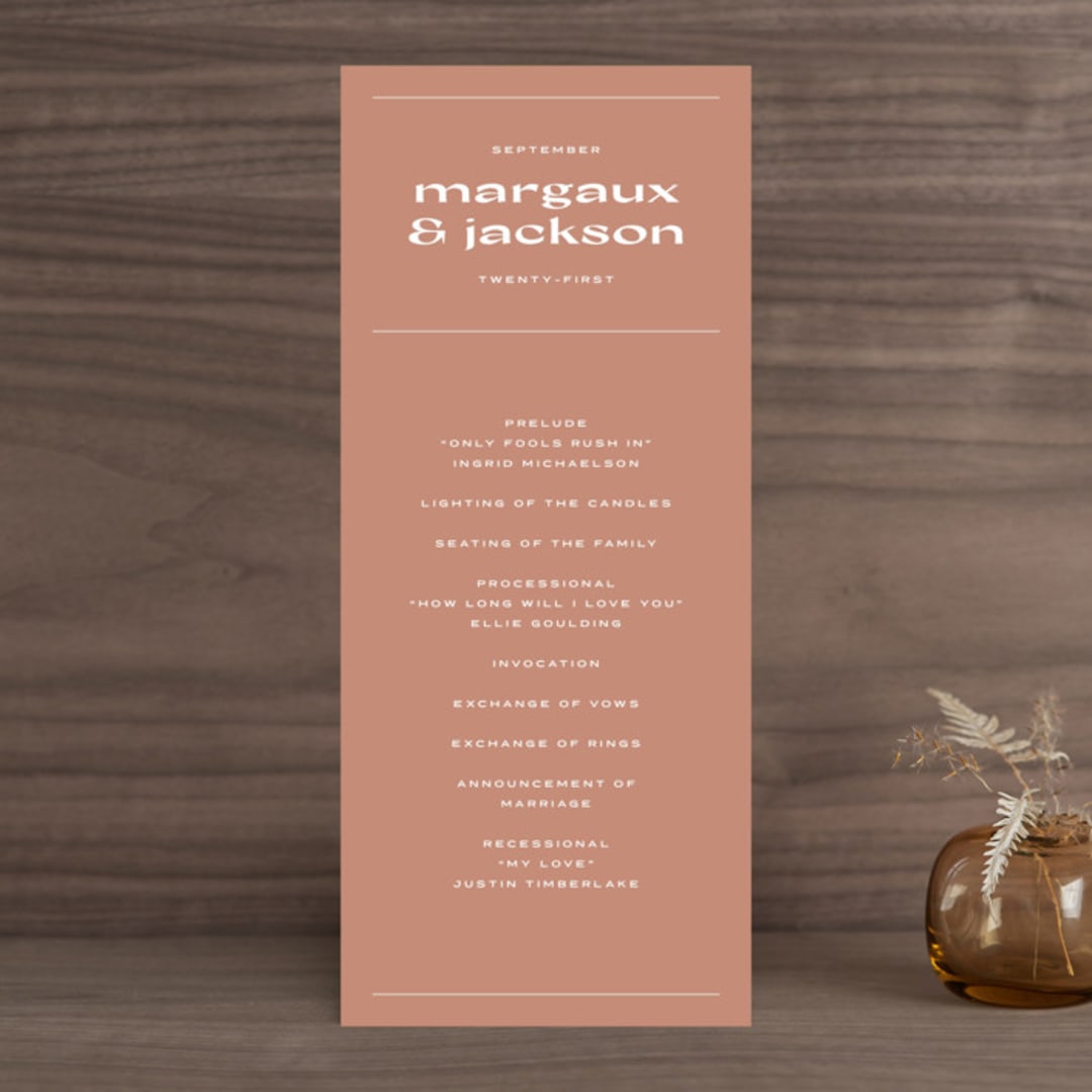 "margaux" - Wedding Programs in Sand by Lindsay Stetson Thompson - Front
