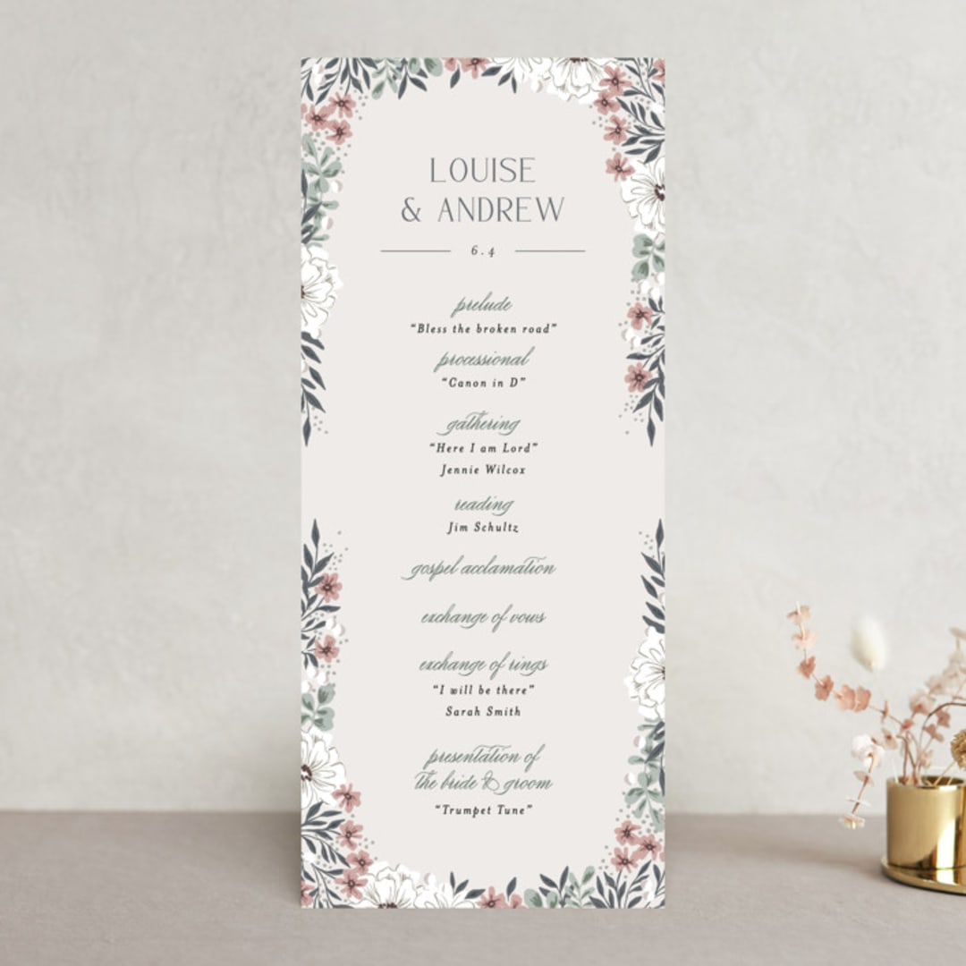 "Illuminated Storybook" - Wedding Programs in Linen by Alethea and Ruth - Front
