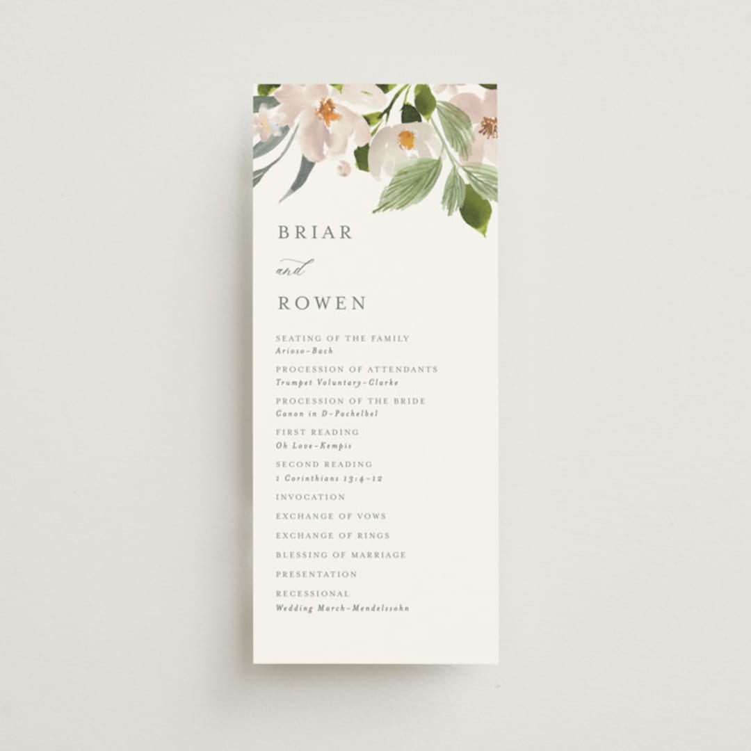 "petal toss" - Wedding Programs in Cream by Angela Marzuki - Front
