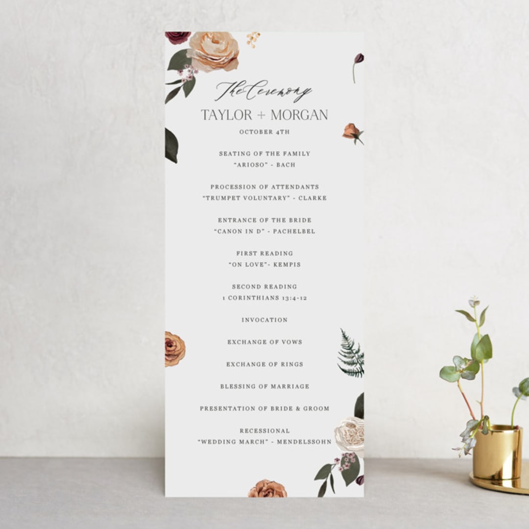 "Boho Chic" - Wedding Programs in Moonstone by Cass Loh - Front