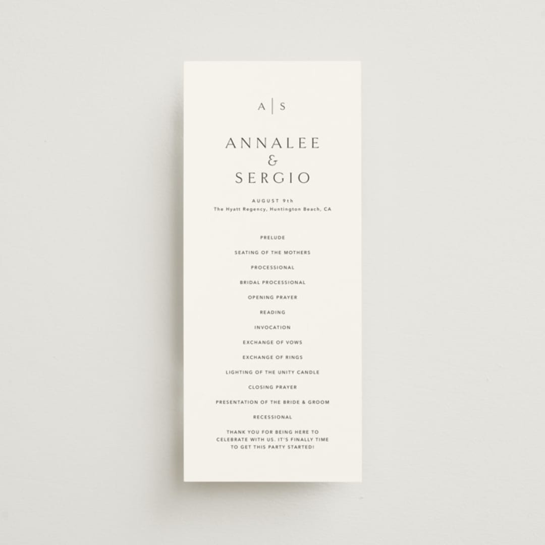 "Rhythmic" - Wedding Programs in Simply White by Jennifer Postorino - Front