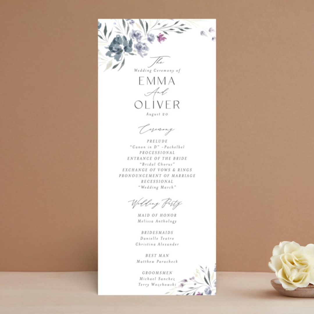 "Violet Cascade" - Wedding Programs in Violet by Nicoletta Savod - Front