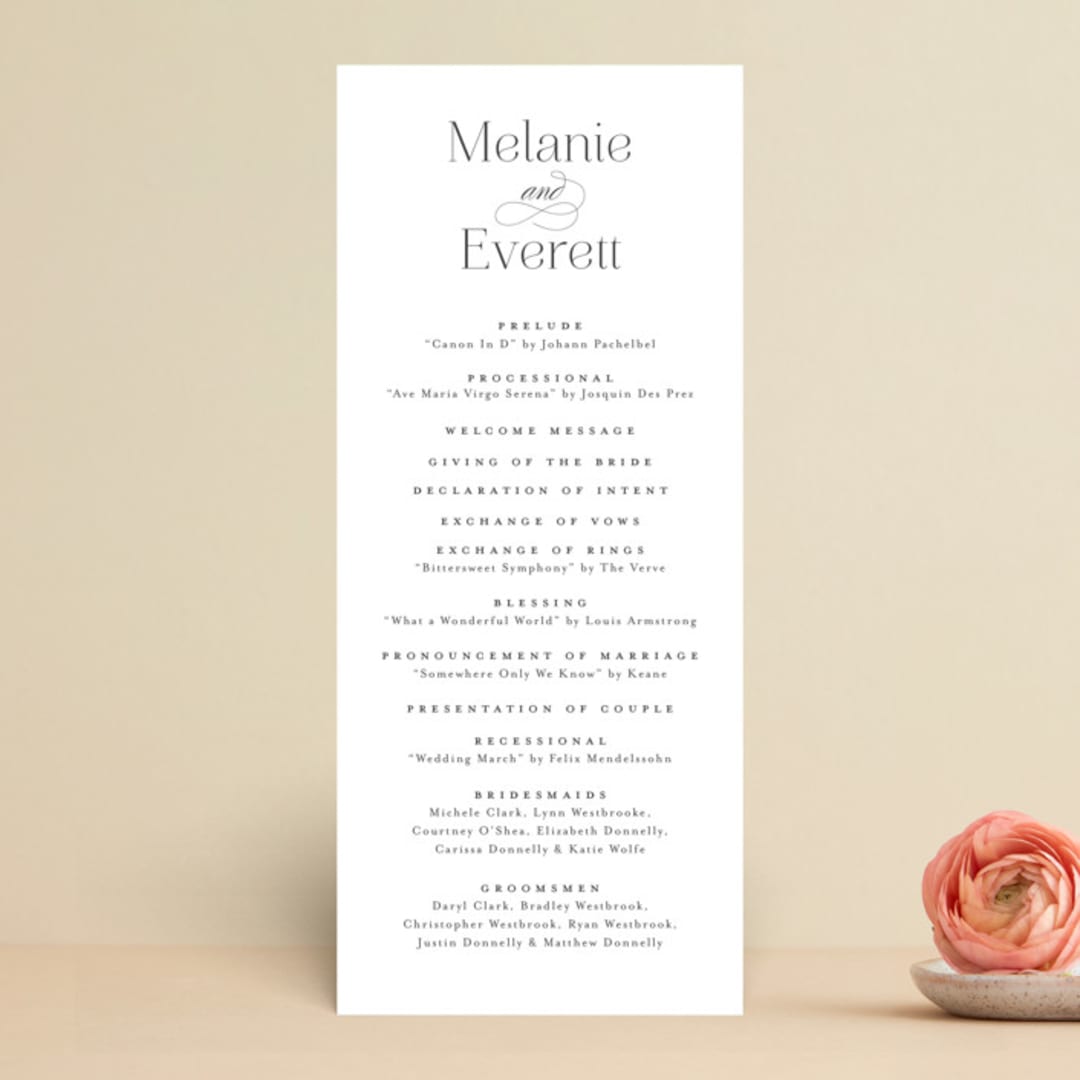 "Pearl" - Wedding Programs in Chantilly by Jessica Williams - Front