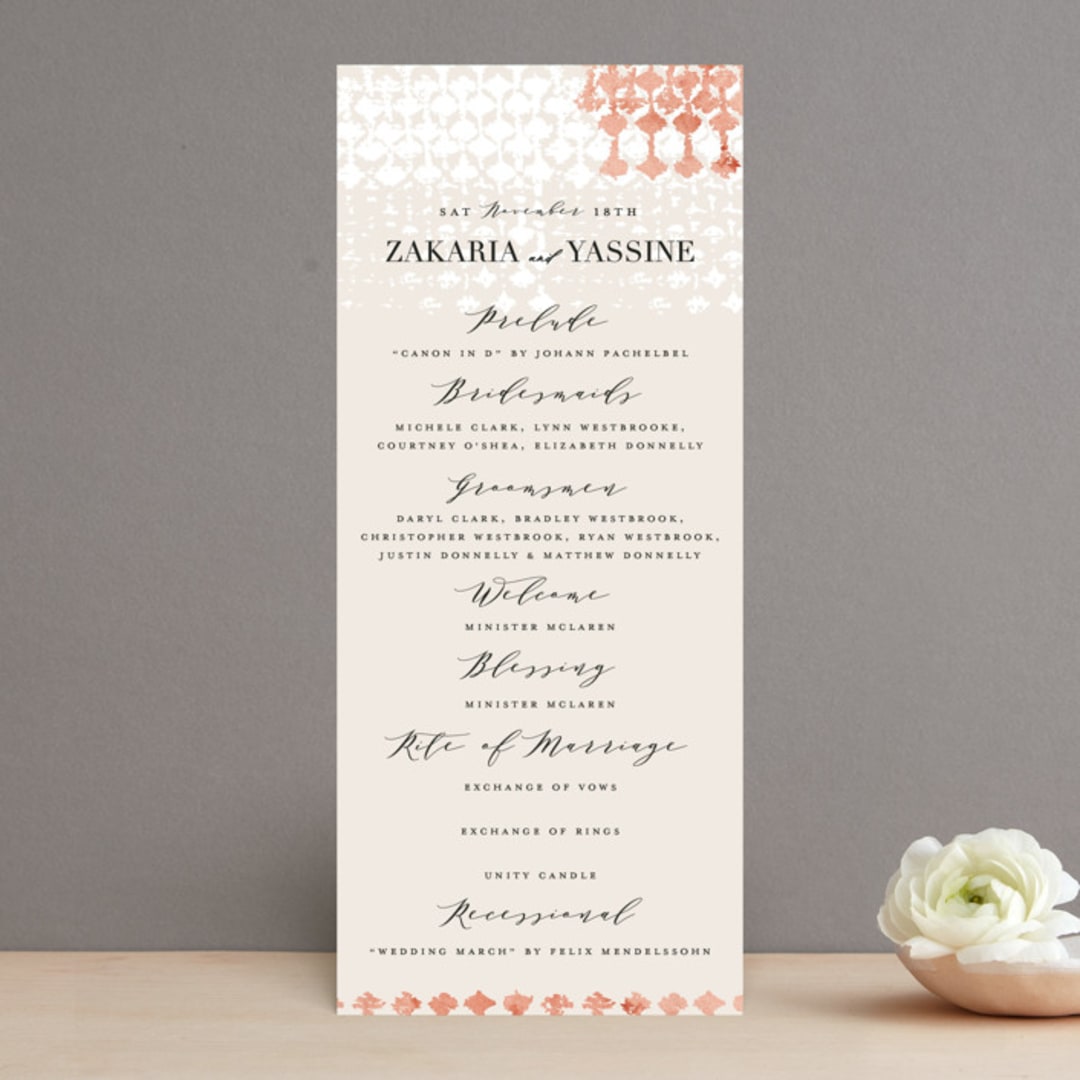 "Moroccan Jewel" - Wedding Programs in Sepia Sunset by Zhay Smith - Front