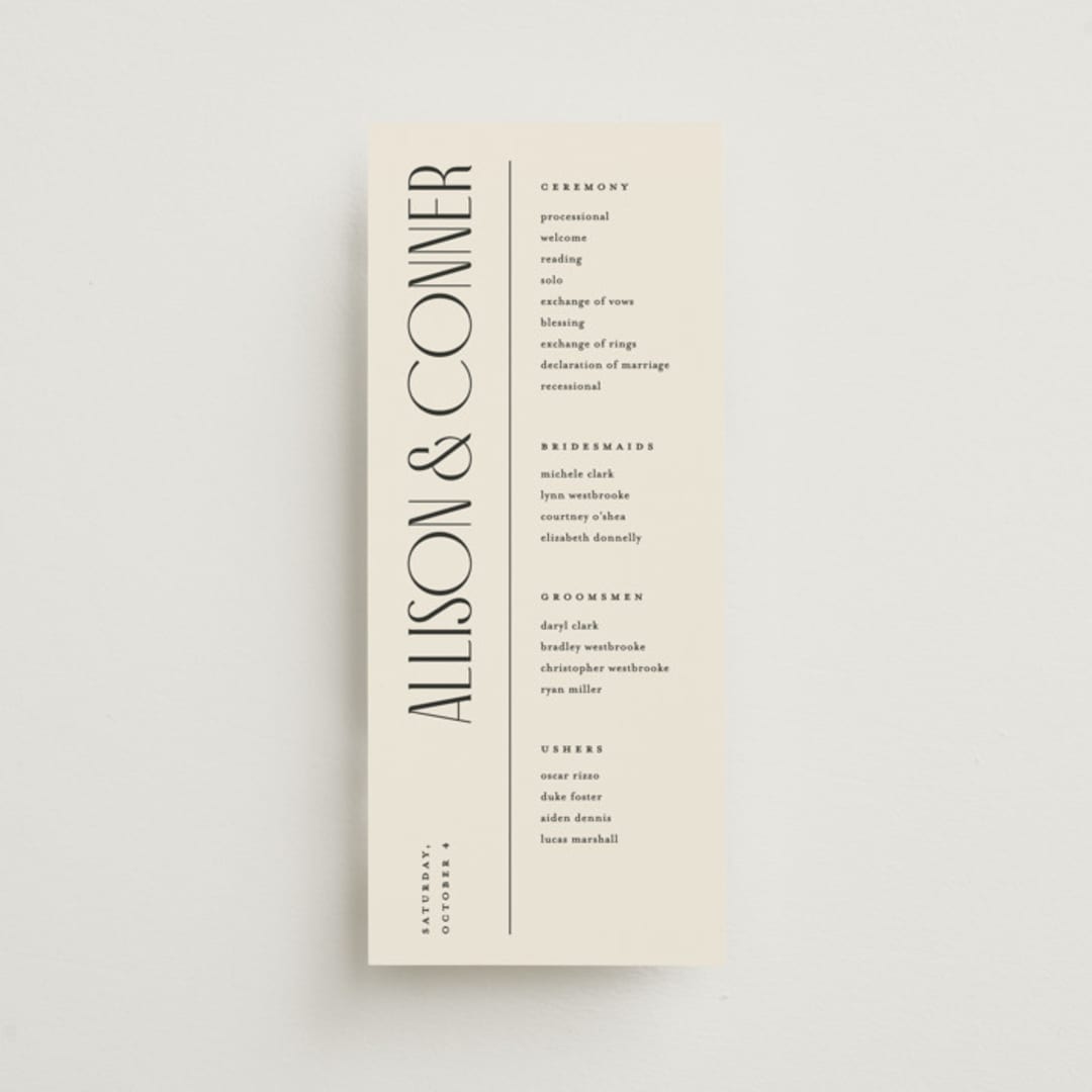 "All Type" - Wedding Programs in Daydream by Pixel and Hank - Front