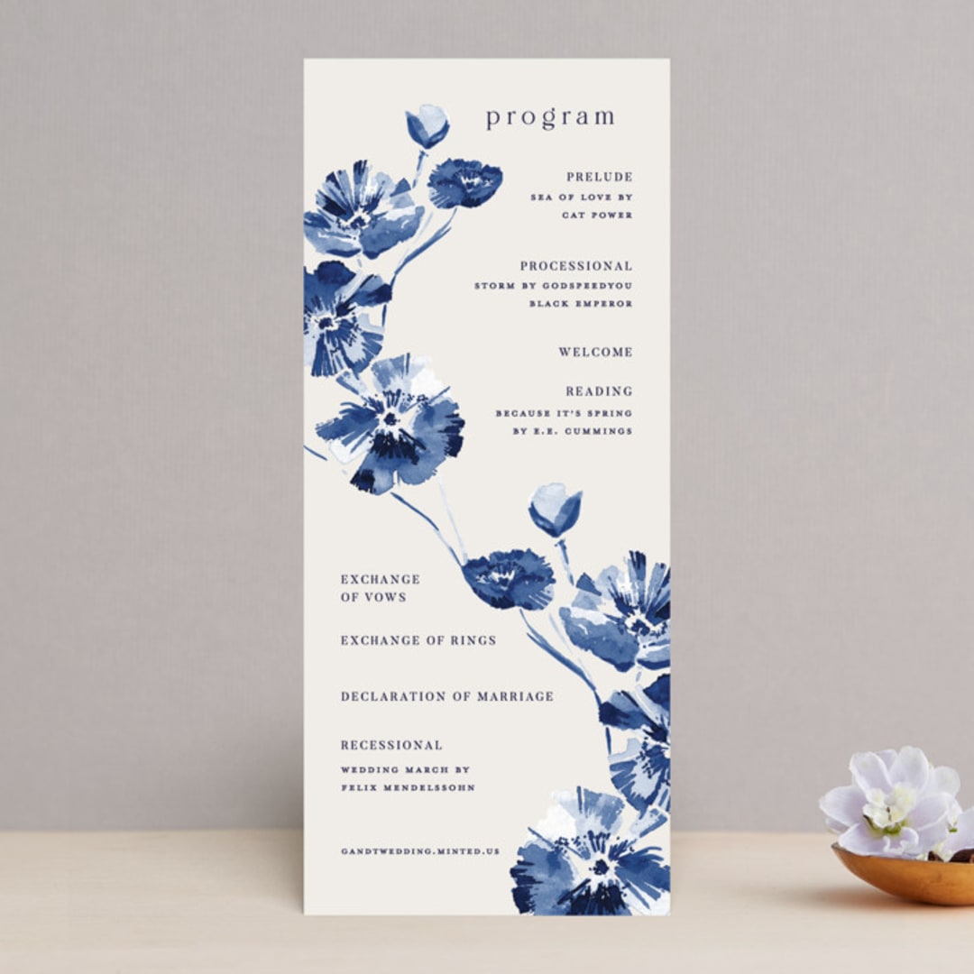 "Poppies" - Wedding Programs in Klein by Pati Cascino - Front